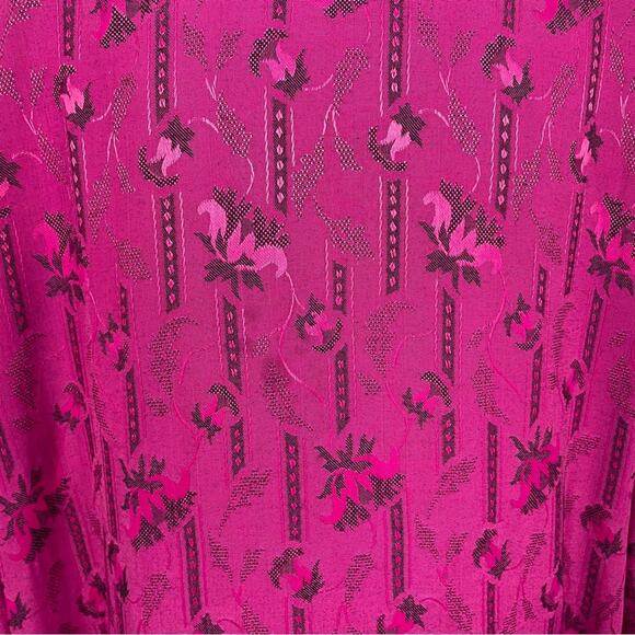 Vintage 80s Magenta Pink Floral Boho Southwestern Print Blazer Skirt Set 14 - Picture 7 of 11